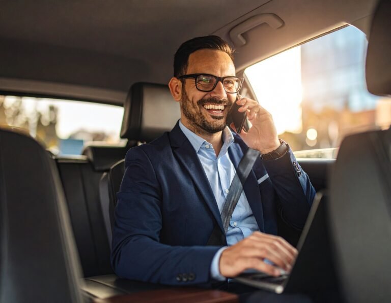 Man on his mobile phone.