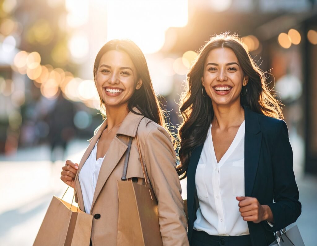 2 women happy and smiling 